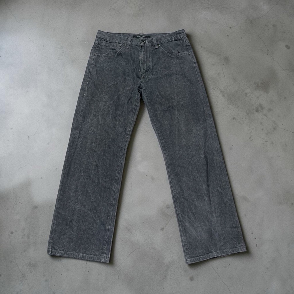 Sean John Jeans Mens 34x32 Relaxed Hamilton Dark Straight Baggy Flap Pocket